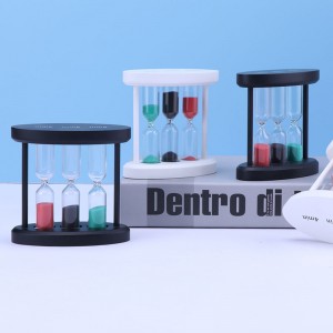 3 az 1 -ben homokóra fa üveg homokos időzítő a konyhai főzéshez európai kreatív fa fém forgó homokóra időzítő